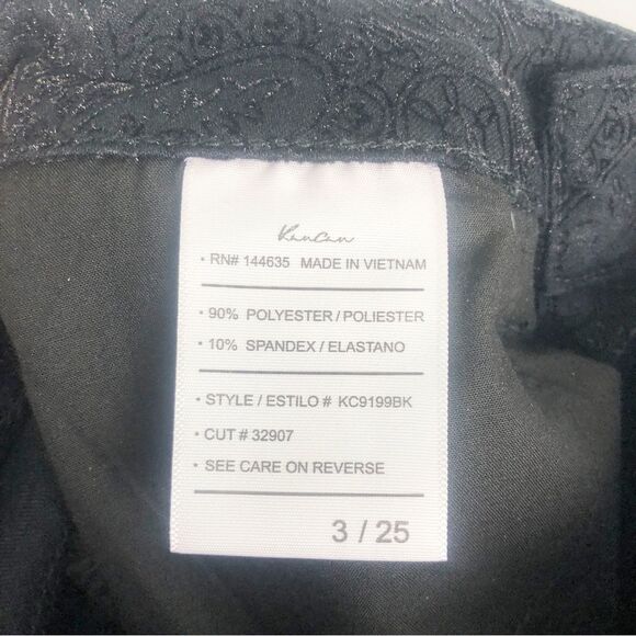 KANCAN | NEW Hi Rise Ankle Skinny Black Jeans Velour Textured Print Women’s 3/25 - Picture 10 of 11